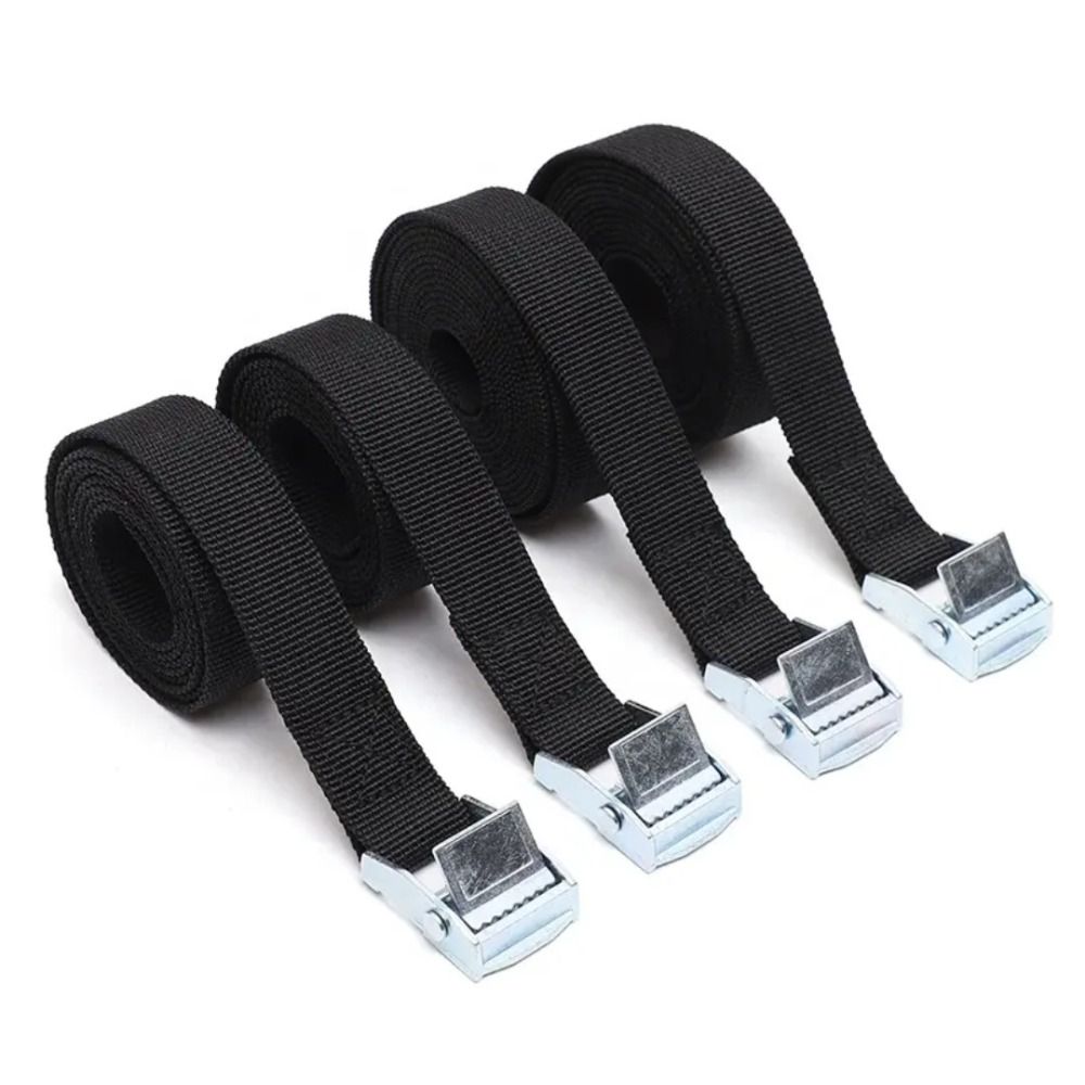 Travel Accessories Luggage Straps - Czarne paski mocujące z metalową klamrą,