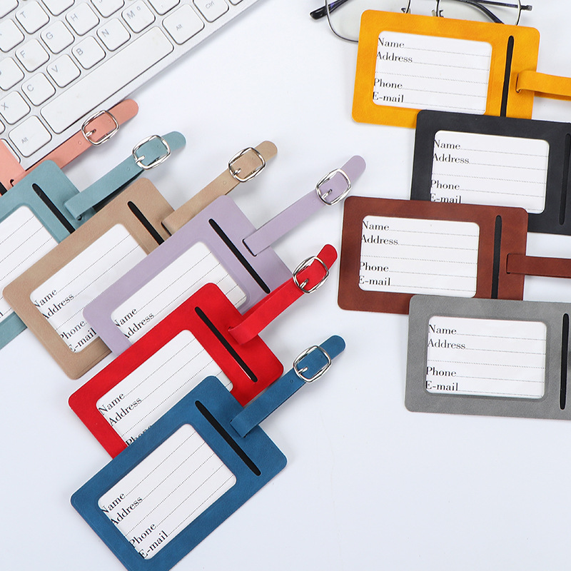 Luggage Tag Leather - Jednokolorowa zawieszka na bagaż z PU