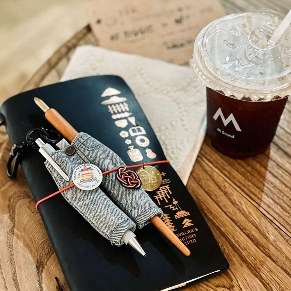 Travel Notebook Journal - Mini etui na długopisy z tkaniny