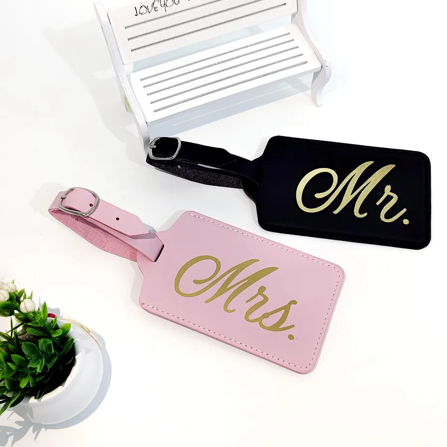 2 sztuk/zestaw Mr Mrs pary zaw – Luggage Tag Leather recenzja i cena